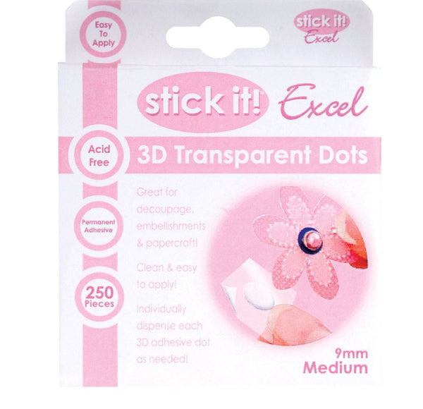 Transparent Dots 9mm Pack of 250