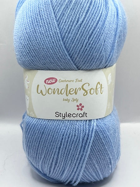 Stylecraft Wondersoft 3 Ply Cashmere Feel Baby Yarn 100g - Blue 7211