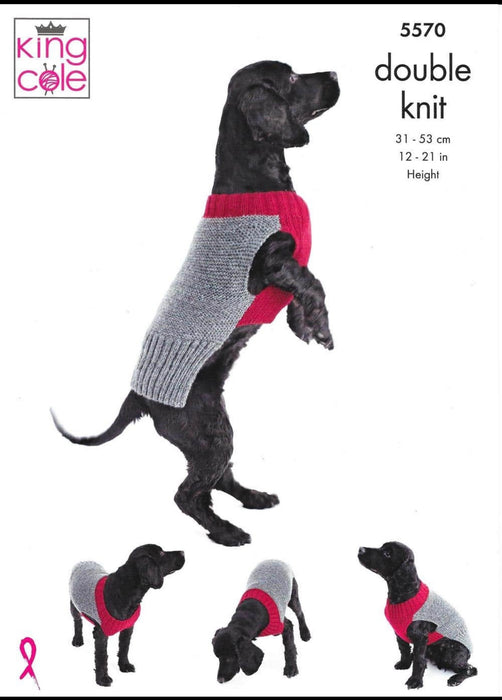 Knitting Pattern - Dog Coat - King Cole DK - 5570
