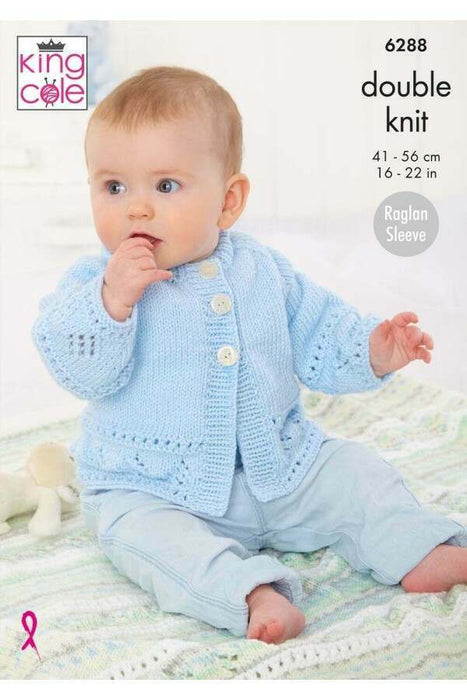Knitting Pattern Baby Jacket, Cardigan & Blanket Knitted in King Cole Cherish & Cherished DK 6288