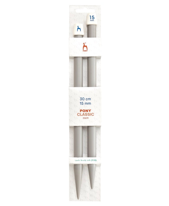 Pony Classic Single-Ended Knitting Needles 15.00mm 30cm P32674