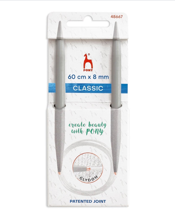 Pony Classic Knitting Needles Fixed Classic 8.00mm 60cm P48667