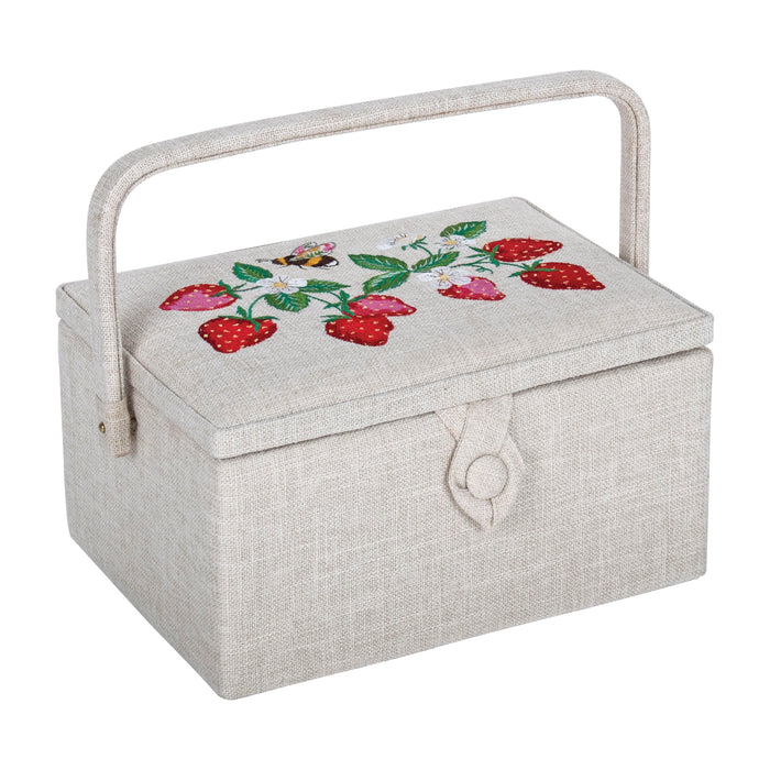 Hobby Gift Sewing Box Medium Embroidered Strawberry Greenhouse MRME\642