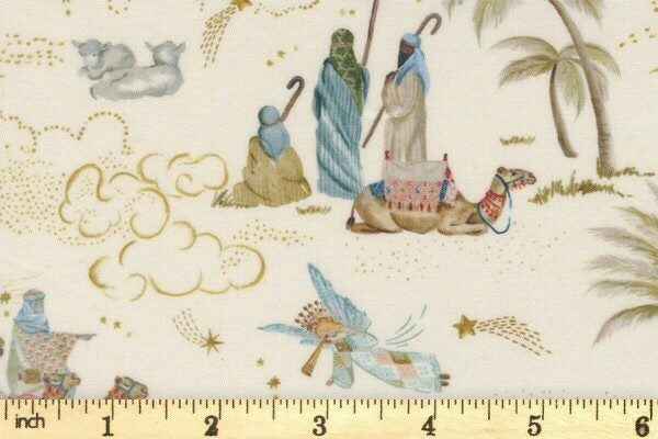 Moda Silent Night Nativity Fabric per half metre - 2 colours