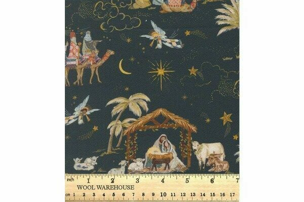 Moda Silent Night Nativity Fabric per half metre - 2 colours