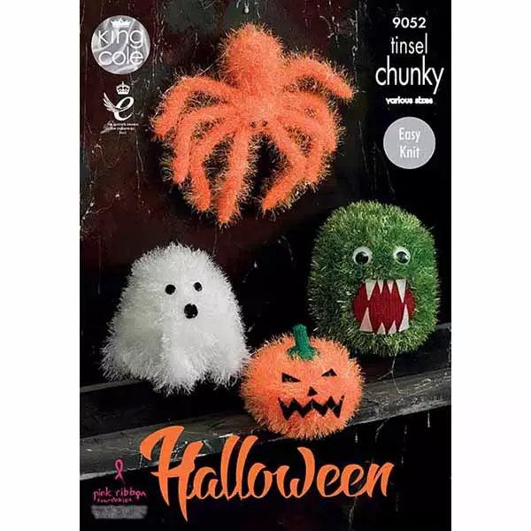 Knitting Pattern Halloween Monsters Knitted in King Cole Tinsel Chunky and DK 9052