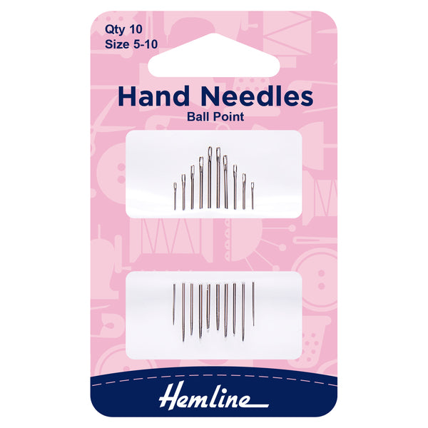 Hemline Hand Needles Ball Point Size 5-10 - H206.510