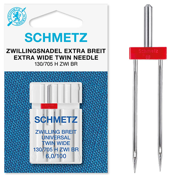 Schmetz Sewing Machine Needle Extra Wide Twin 6.0mm 100/16