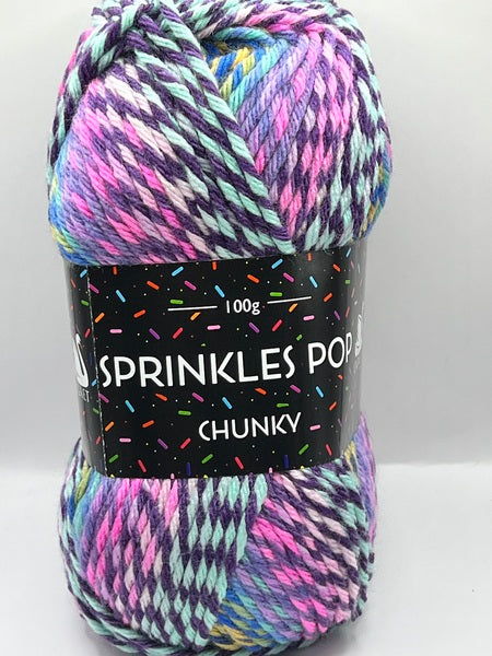 Cygnet Sprinkles Pop Chunky Yarn 100g - Rainbow Sherbet 643