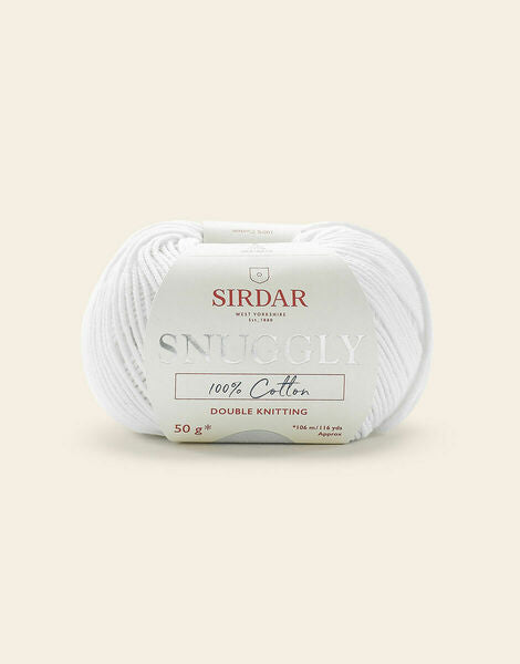 Sirdar Snuggly 100% Cotton DK Baby Yarn 50g - White 762