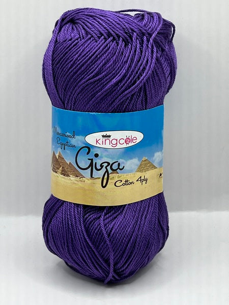 King Cole Giza Cotton 4 Ply Yarn 50g - Purple 2412