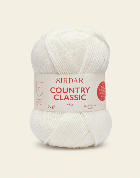 Sirdar Country Classic 4 Ply Yarn 50g - White 0950