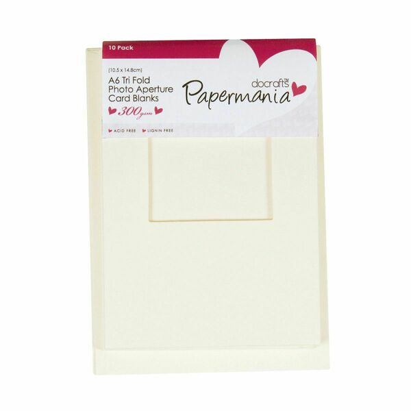 Docrafts Papermania A6 Aperture Card Blanks & Envelopes 10.5 x 4.8cm Cream - PMA 150108