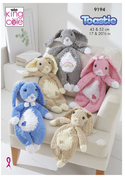 Knitting Pattern Snuggle Bunnies King Cole Toastie - 9194