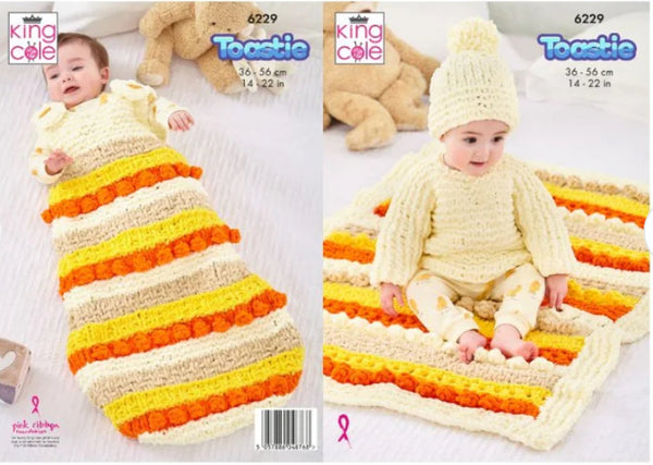 Knitting Pattern Baby Set King Cole Toastie - 6229