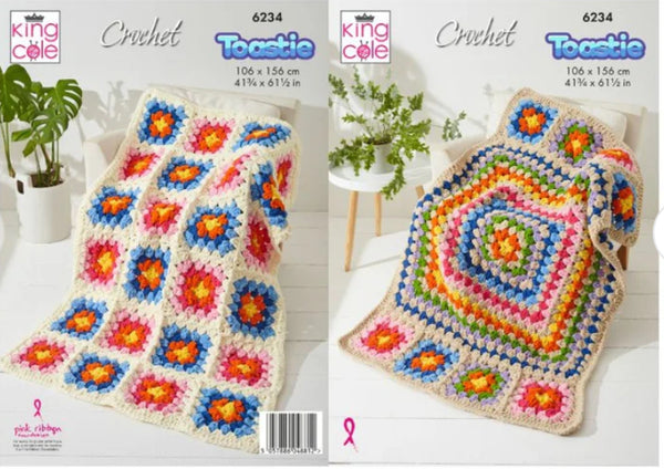 Crochet Pattern Blankets King Cole Toastie - 6234