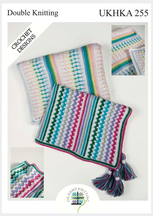 Crochet Pattern Blankets in Double Knitting UKHKA 255