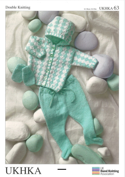 Knitting Pattern Babies Hooded Pram Set 12-22in in Double Knitting UKHKA 63