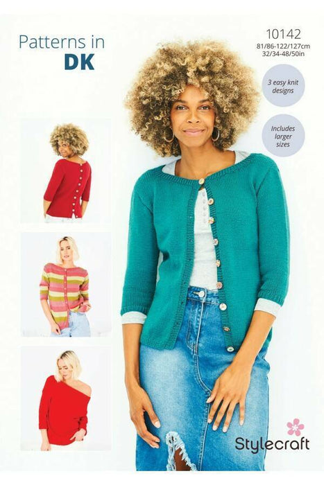 Knitting Pattern Ladies Sweaters & Cardigan in Stylecraft Special DK 10142