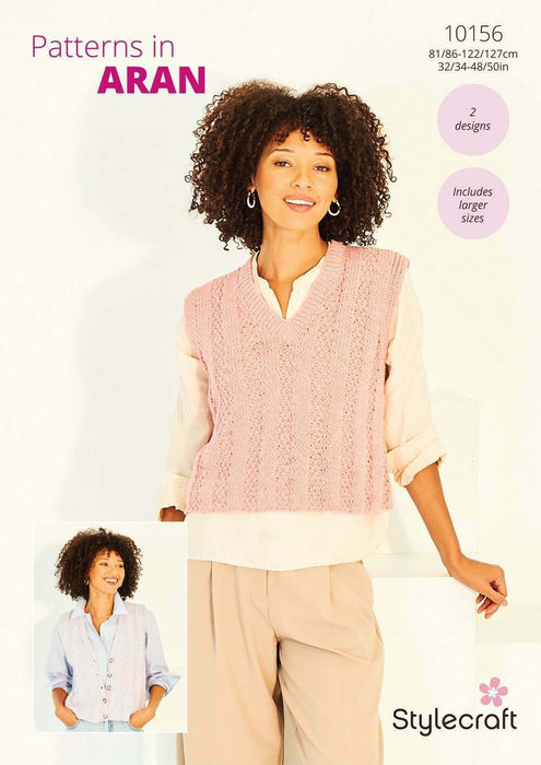 Knitting Pattern Ladies Tank Top & Wasitcoat in Stylecraft Soft Pastels Aran 10156