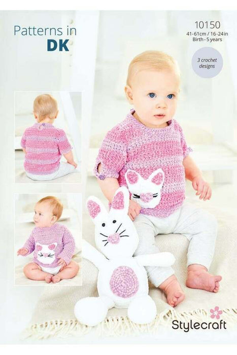 Crochet Pattern Baby Birth - 5 years Sweaters & Toy in Stylecraft Squeeze Me DK 10150