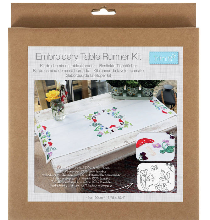 Trimits Embroidery Kit Table Runner Toadstools TTR002