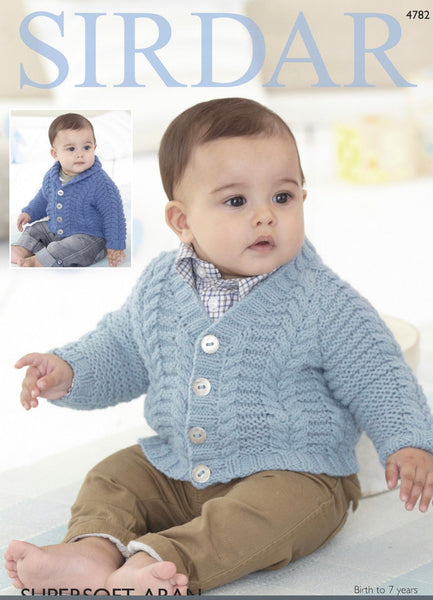 Knitting Pattern - Baby Boy’s Cardigans - Sirdar Supersoft Aran - 4782