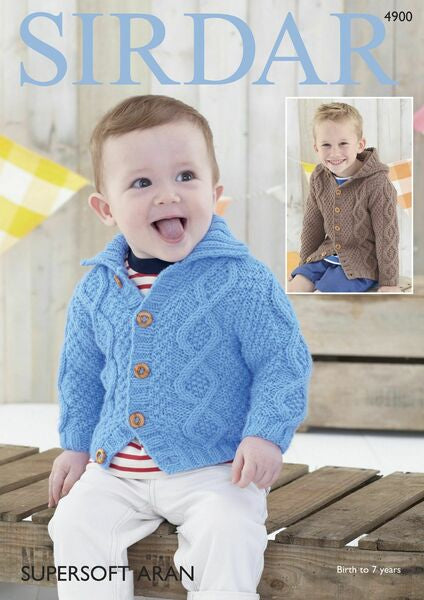 Knitting Pattern - Baby & Chid Cardigans - Sirdar Supersoft Aran - 4900