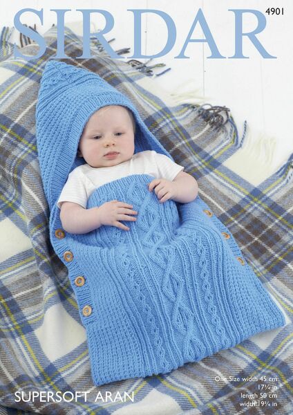 Knitting Pattern - Baby’s Sleeping Bag - Sirdar Supersoft Aran - 4901