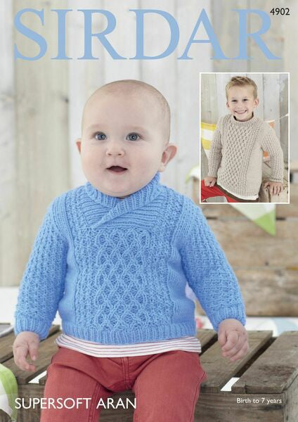 Knitting Pattern - Baby & Child Sweater - Sirdar Supersoft Aran - 4902