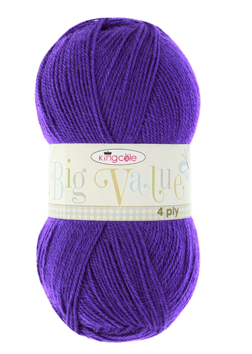 King Cole Big Value 4 Ply Yarn 100g - All shades (Discontinued)