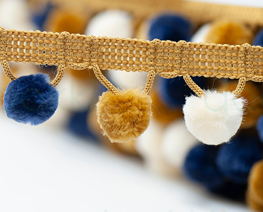Simplicity Pom Pom Trim 28mm Ball Fringe 1 Metre - All Colours