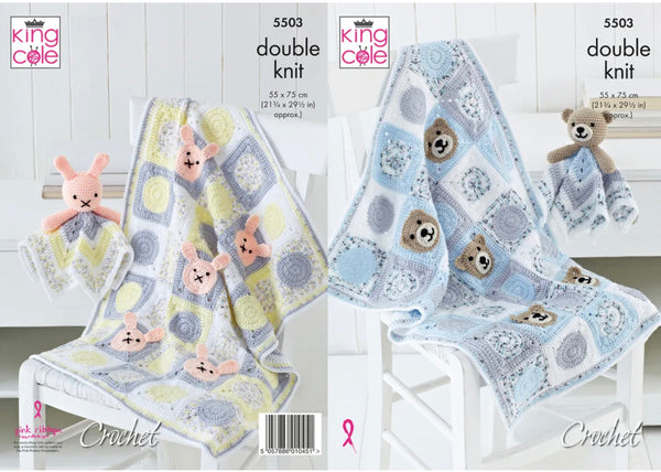 Crochet Pattern Baby Blankets & Comforter Toys King Cole Cherished & Cherish Dash DK - 5503