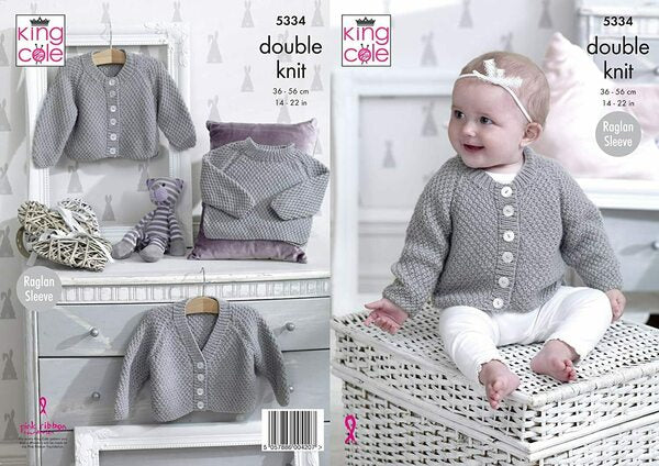 Knitting Pattern Babies Cardigans & Sweater - King Cole Comfort DK - 5334