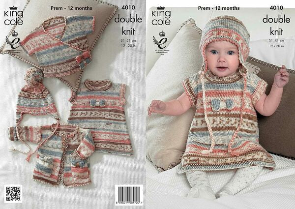 Knitting Pattern Baby Set Prem - 12 Months - King Cole Cherish DK or Any King Cole DK - 4010