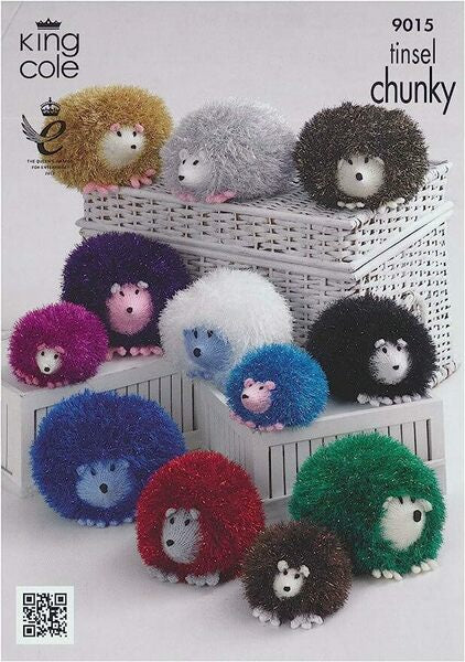 Knitting Pattern Hedgehogs - King Cole Tinsel Chunky & Big Value DK - 9015