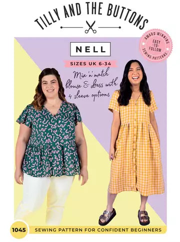 Tilly and The Buttons Printed Paper Pattern Nell Blouse & Dress 1045