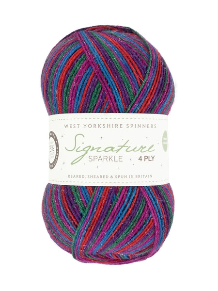 West Yorkshire Spinners Signature Sparkle 4 Ply Yarn 100g - Vintage Tinsel 1051