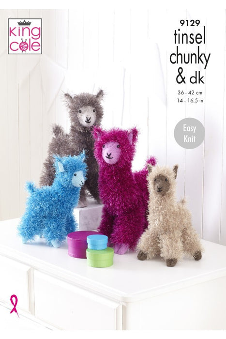 Knitting Pattern Alpaca in King Cole Tinsel Chunky & DK 9129