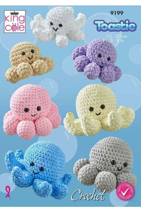 Crochet Pattern Cute Octopus in King Cole Toastie Super Chunky 9199