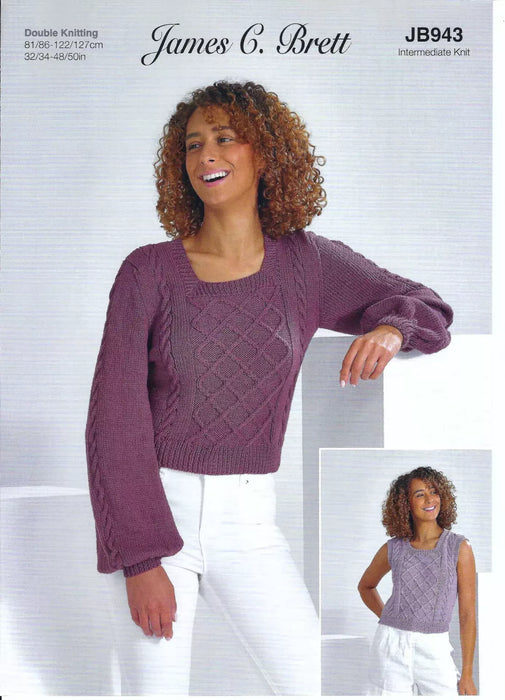 Knitting Pattern Sweater & Vest in James c. Brett It’s Pure Cotton DK JB943