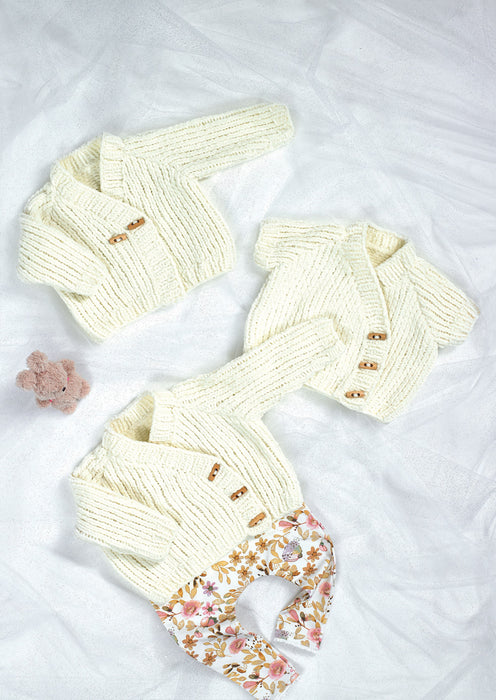 Knitting Pattern Baby Cardigans in James C. Brett Chunky JB947