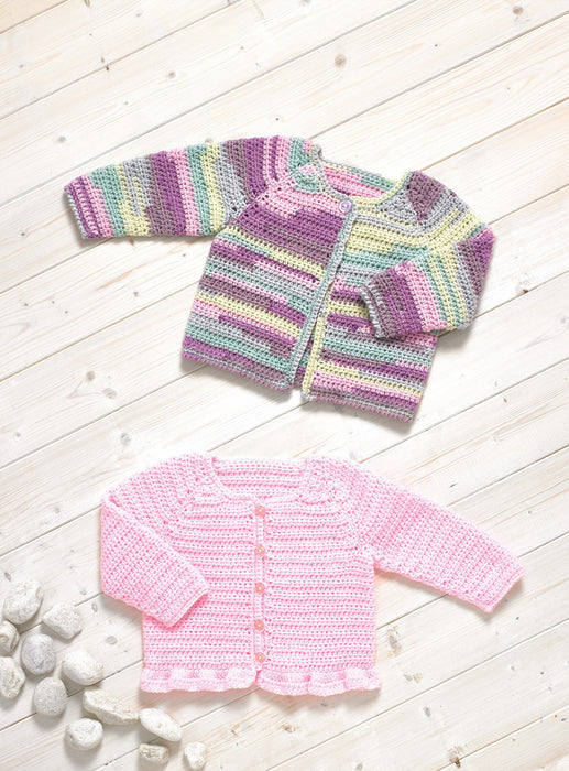 Crochet Pattern Baby Cardigans in James C. Brett Twinkle Print DK JB736