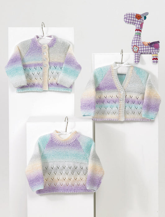 Knitting Pattern Baby Cardigans & Sweater in James C. Brett DK JB566