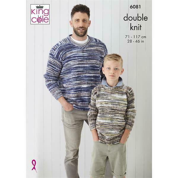 Knitting Pattern Boys & Mens Sweaters - King Cole Camouflage DK - 6081
