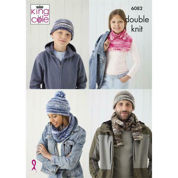Knitting Pattern Children's & Adults Accessories - King Cole Camouflage DK - 6082