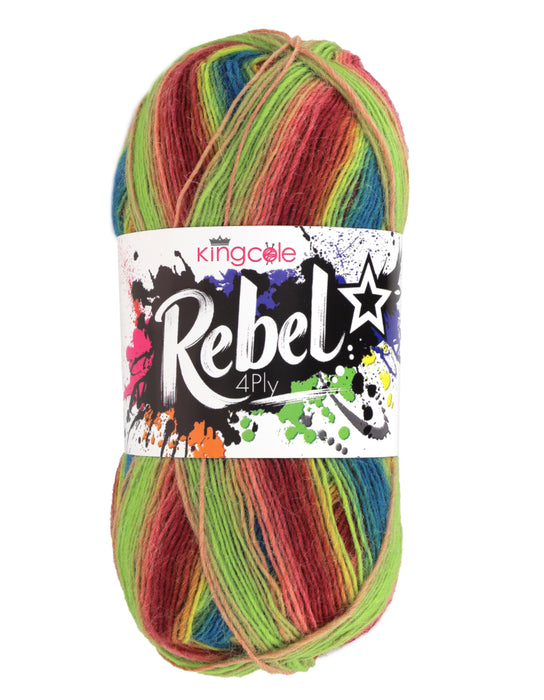King Cole Rebel 4 Ply Yarn 100g - All Shades