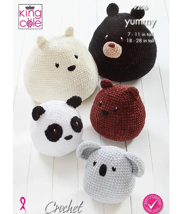 Crochet Pattern Yummy Bear Squishies in King Cole Yummy Chunky 9206