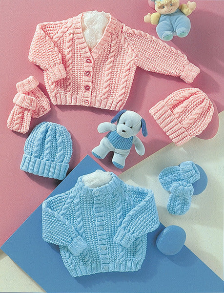 Knitting Pattern Babies Cardigans, Hat & Mittens - Stylecraft Wondersoft DK - 4771