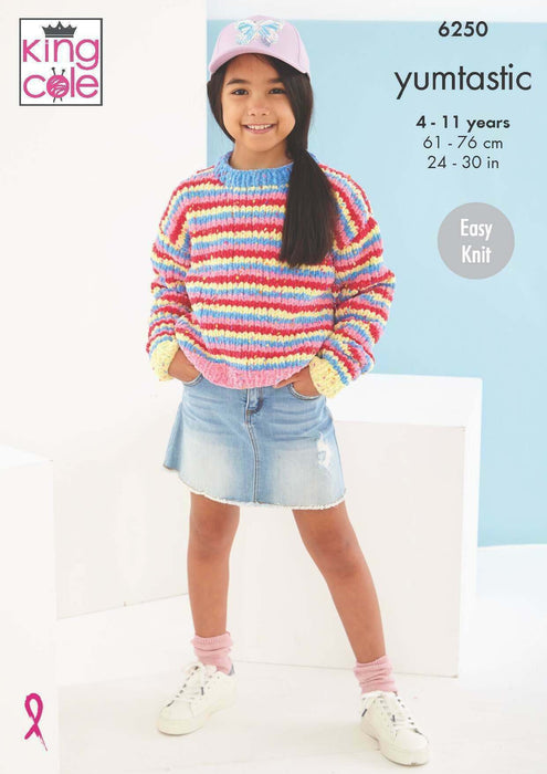 Knitting Pattern Child’s Sweater & Accessories in King Cole Yumtastic Chunky 6250